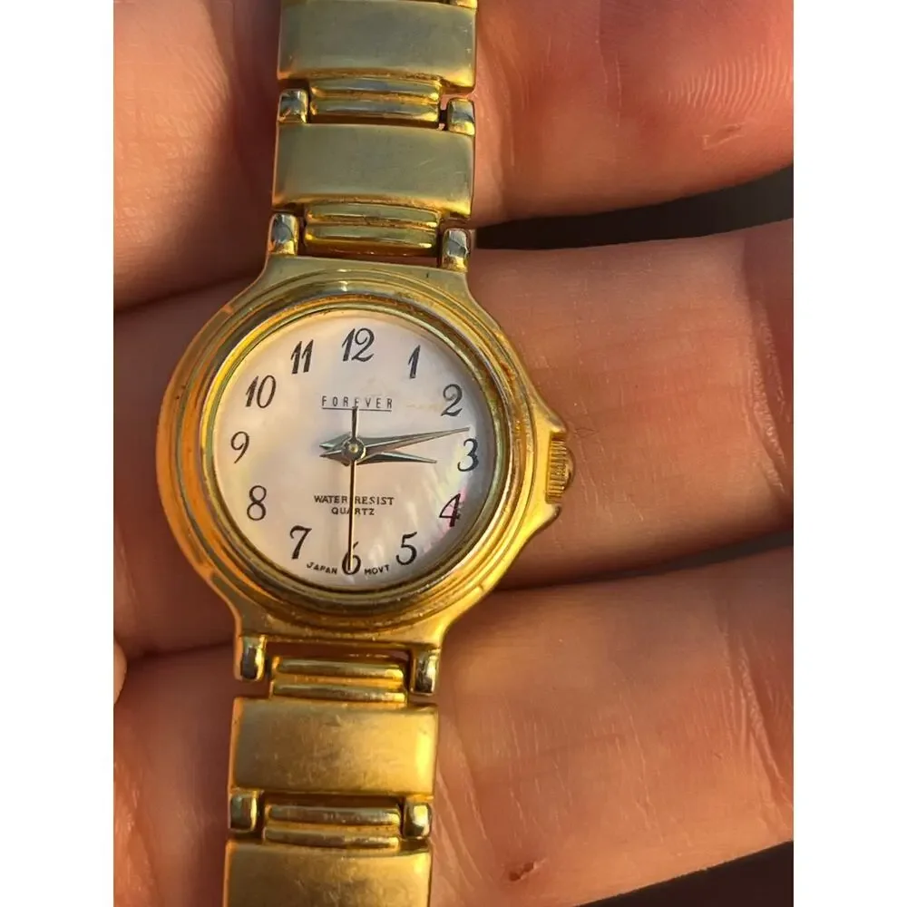 VTG Forever Watch Gold Tone Japan MOVT Not test